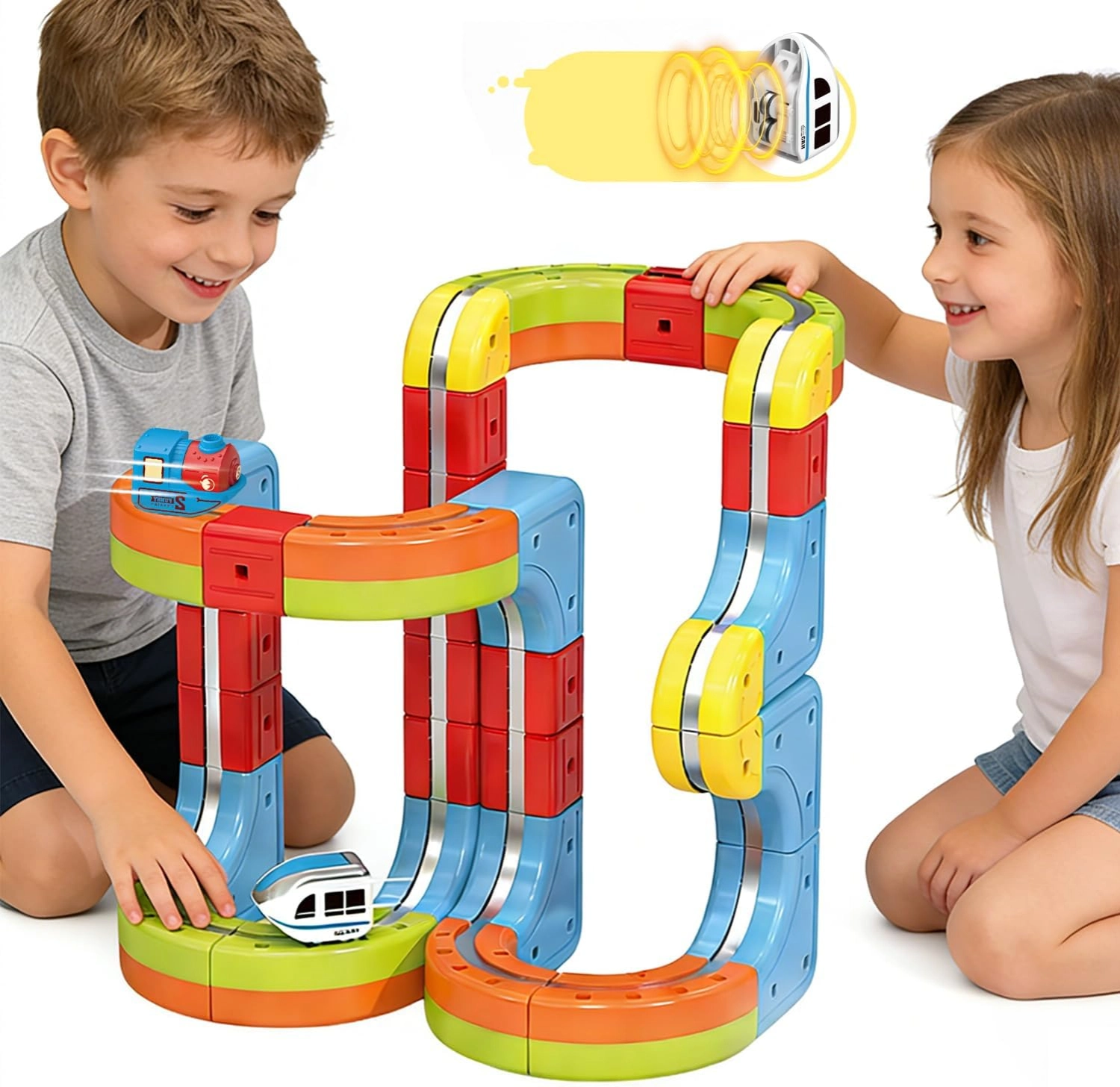 89 pcs Magic Cube Track Set with 1 Electric Car