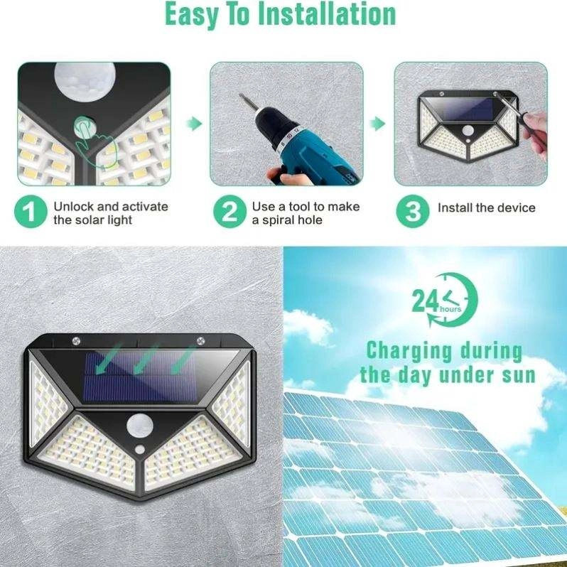 100LEDs Solar Garden Outdoor Light - Image 3